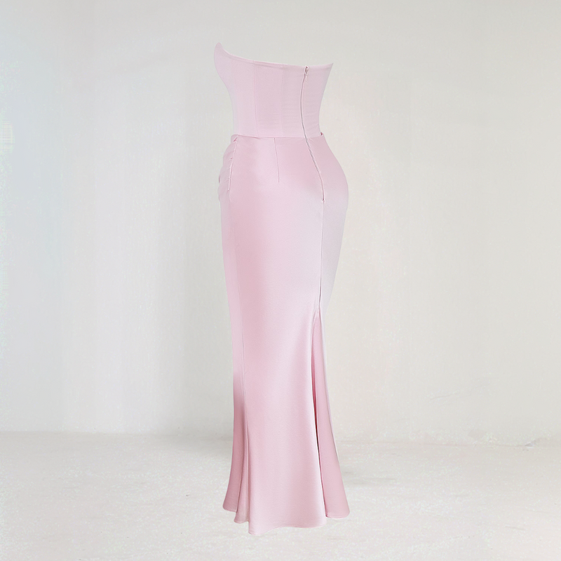 Corset Maxi Dress – Elegant Strapless Formal Evening Gown
