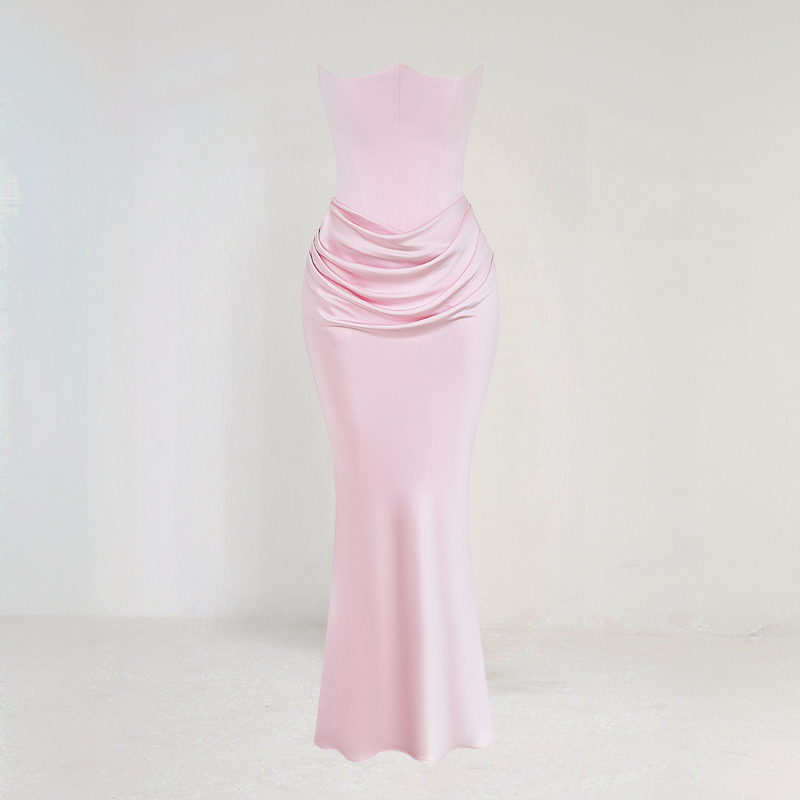 Corset Maxi Dress – Elegant Strapless Formal Evening Gown