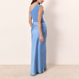 One Shoulder Pleated Maxi Summer Dress
