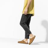 Boston Taupe Suede Clogs – Classic Design with Soft Anatomical Footbed