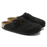 Boston Suede Black Clogs – Soft Anatomical Footbed & Classic Year-Round Comfort