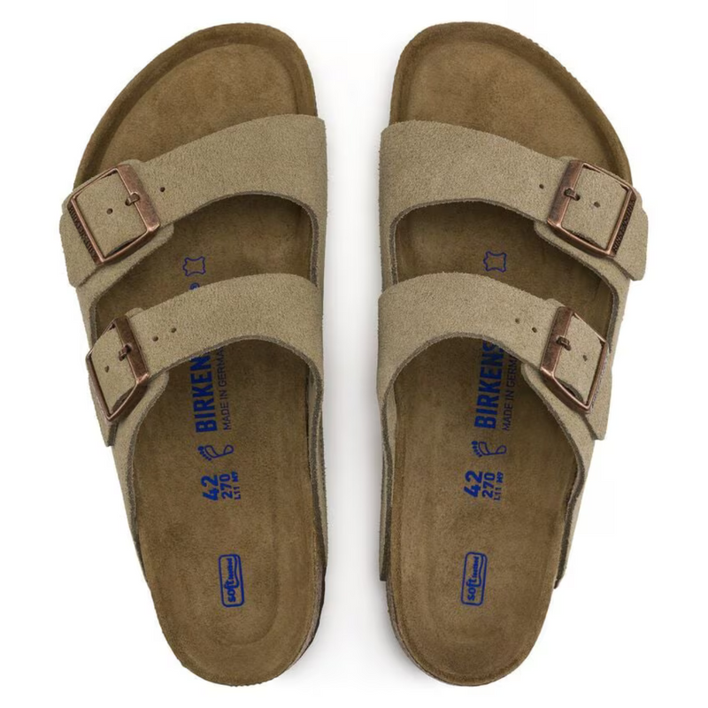 Arizona Suede Taupe Sandals – Soft Anatomical Footbed & Timeless Comfort Design