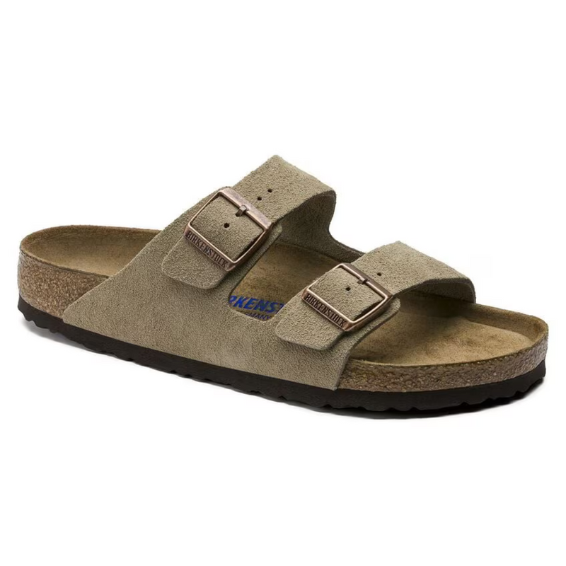 Arizona Suede Taupe Sandals – Soft Anatomical Footbed & Timeless Comfort Design