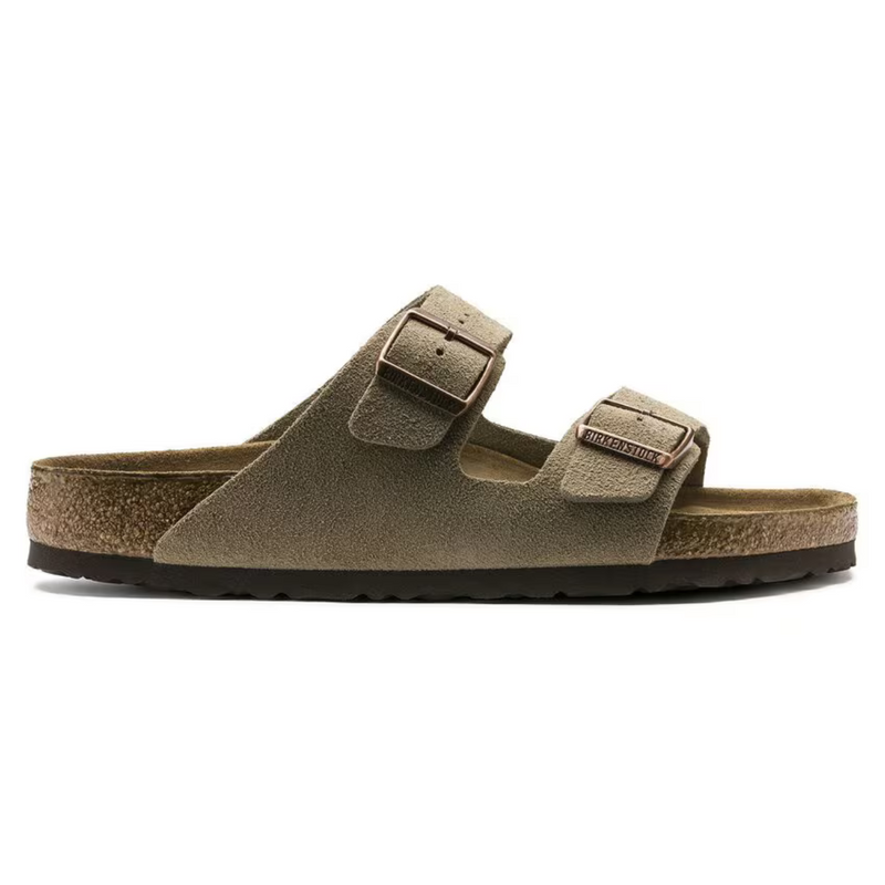 Arizona Suede Taupe Sandals – Soft Anatomical Footbed & Timeless Comfort Design