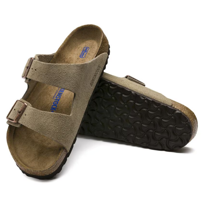 Arizona Suede Taupe Sandals – Soft Anatomical Footbed & Timeless Comfort Design