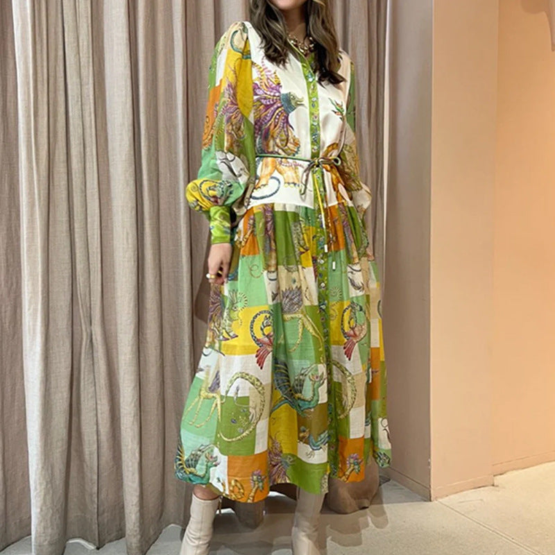 Women's Maxi Dress - Long Sleeve - V-Neck - Elegant Flowy Design