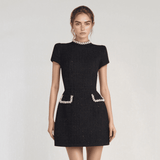 Camille Pearl Pocket Mini Dress