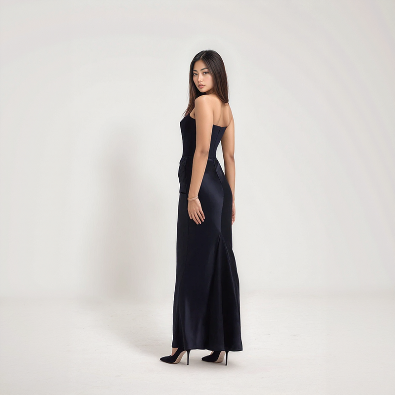 Corset Maxi Dress – Elegant Strapless Formal Evening Gown