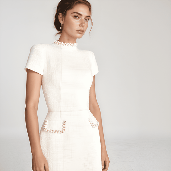 Camille Pearl Pocket Mini Dress