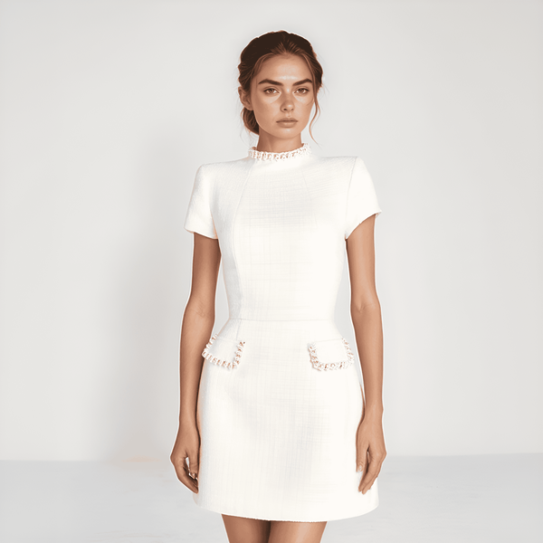 Camille Pearl Pocket Mini Dress