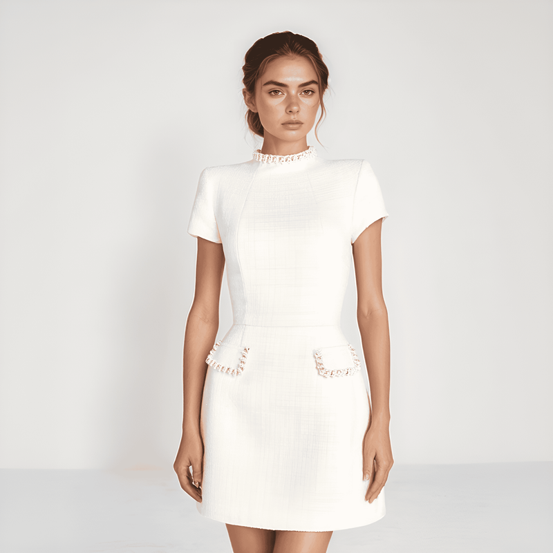 Camille Pearl Pocket Mini Dress