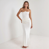 Corset Maxi Dress – Elegant Strapless Formal Evening Gown
