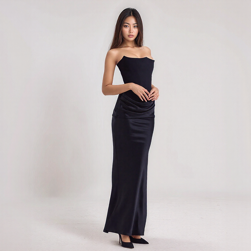 Corset Maxi Dress – Elegant Strapless Formal Evening Gown