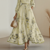 Elegant Pleated V-Neck Maxi Dress