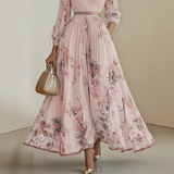 Elegant Pleated V-Neck Maxi Dress